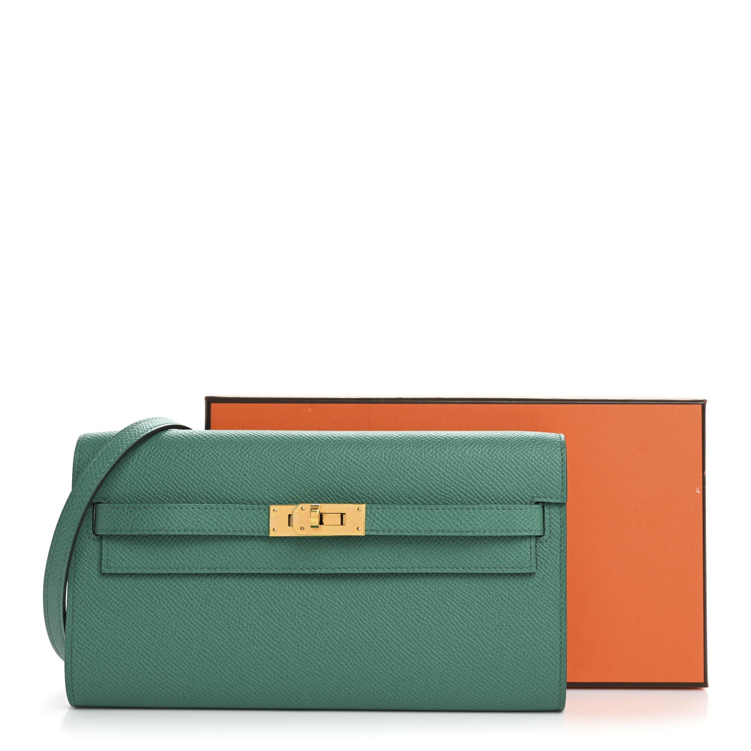 Hermes Epsom Kelly Wallet To Go Vert Jade 10 of 10