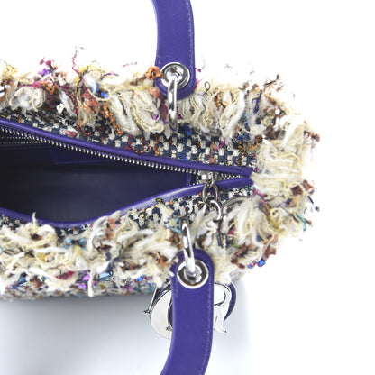 Christian Dior Tweed Fringe Medium Lady Dior Purple 5 of 9