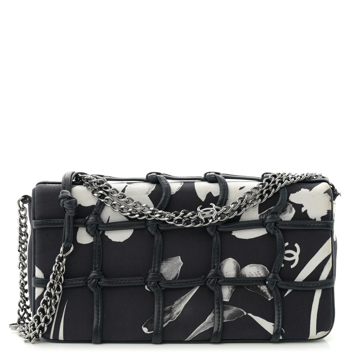 Silk Lambskin Tahiti Timeless Flap Navy White