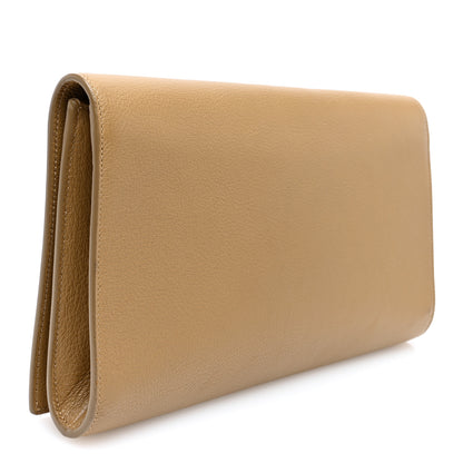 Saint Laurent Calfskin Large Belle De Jour Clutch Beige 3 of 9
