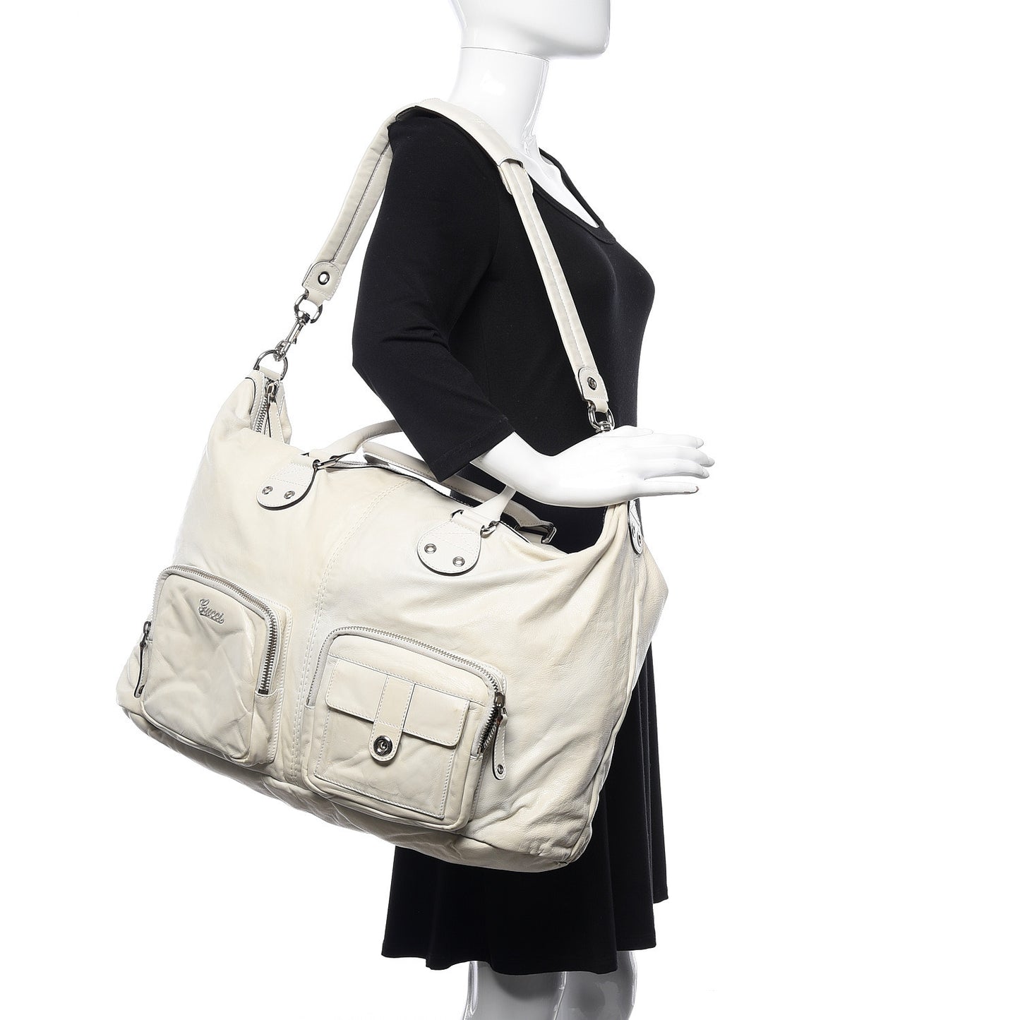 Calfskin Top Handle Tote White