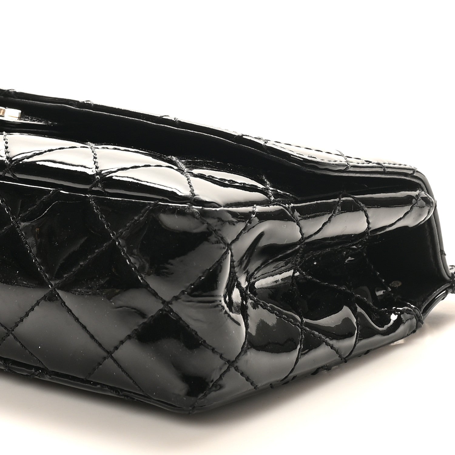 Chanel Patent Quilted Medium Diagonal CC Flap Black 10 of 11