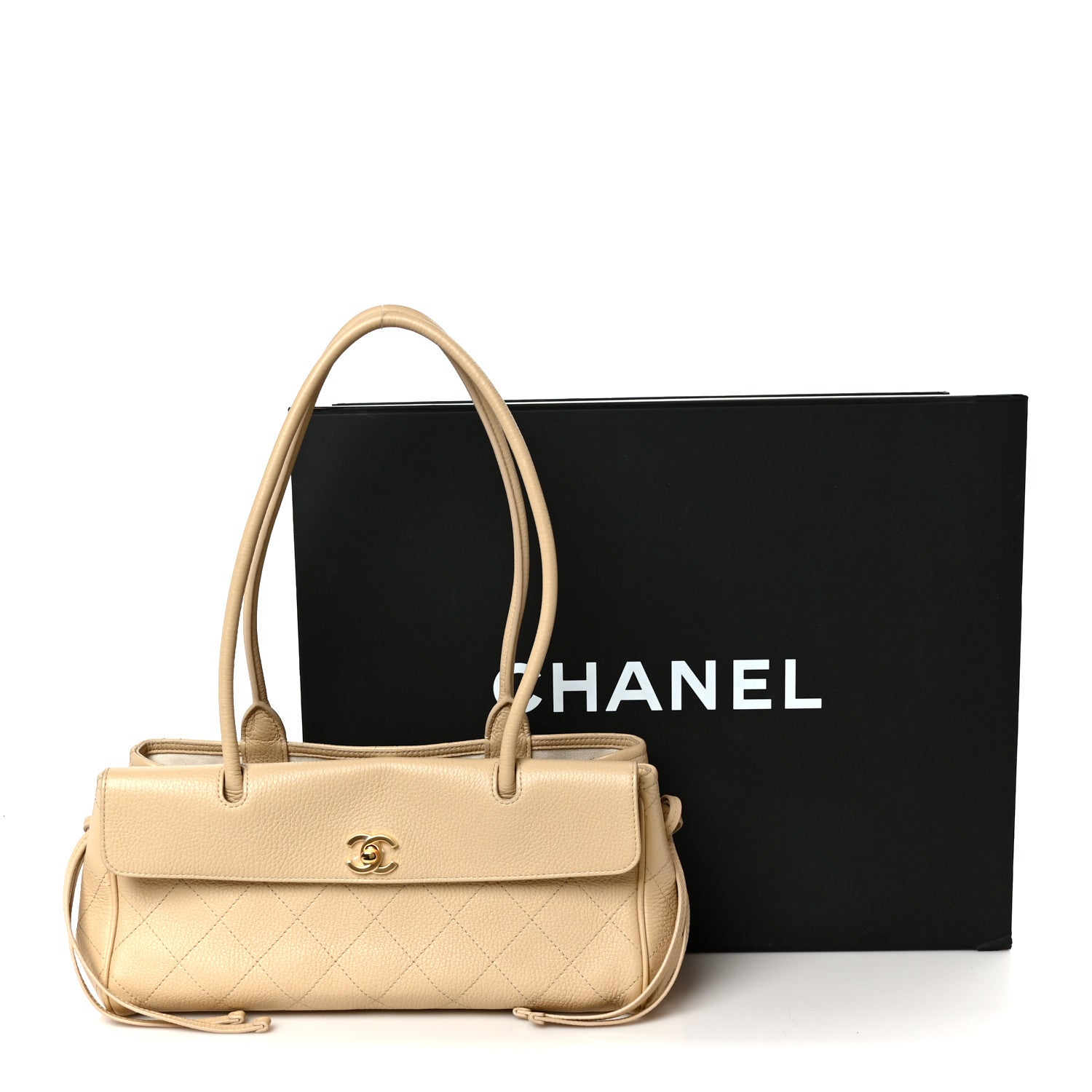 Chanel Grained Calfskin Stitched Urban Essentials Small Shopping Bag Beige 11 of 11