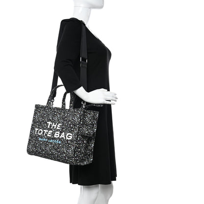 Marc Jacobs Cotton Canvas Floral Print Medium The Traveler Tote Bag Black 2 of 9