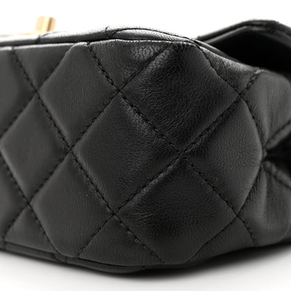Chanel Lambskin Resin Quilted Mini Rectangular Pearl Samba Flap Black 9 of 11