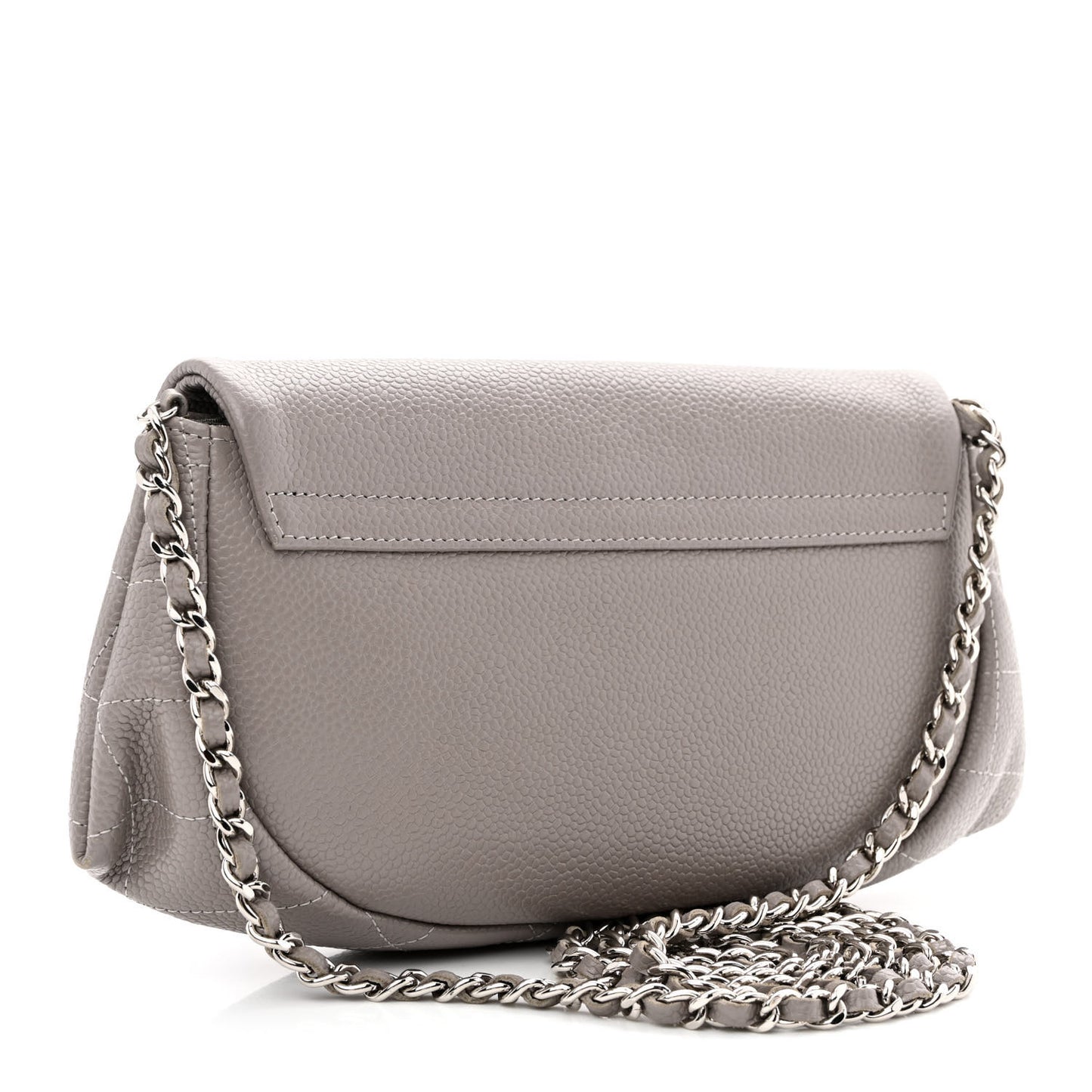 Caviar Half Moon Wallet On Chain WOC Light Grey