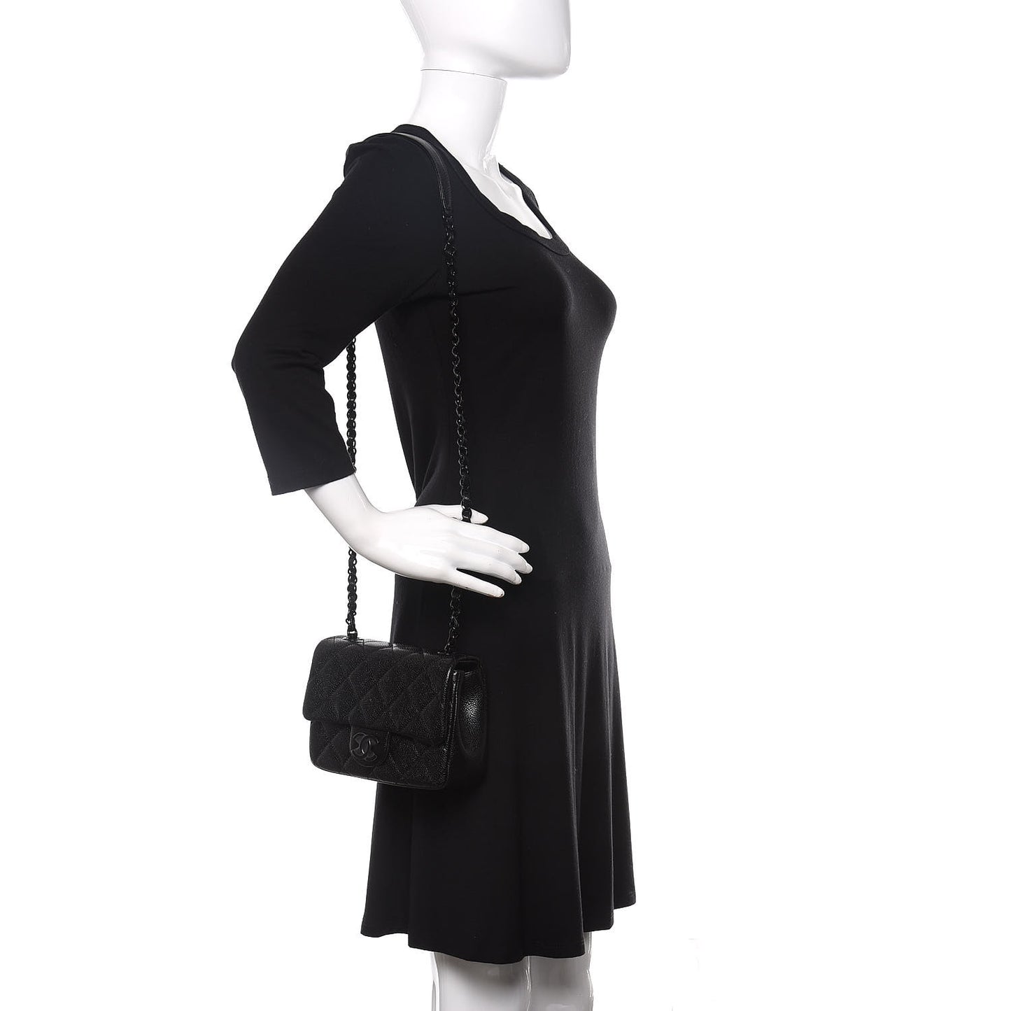Caviar Quilted Incognito Mini Square Flap Black