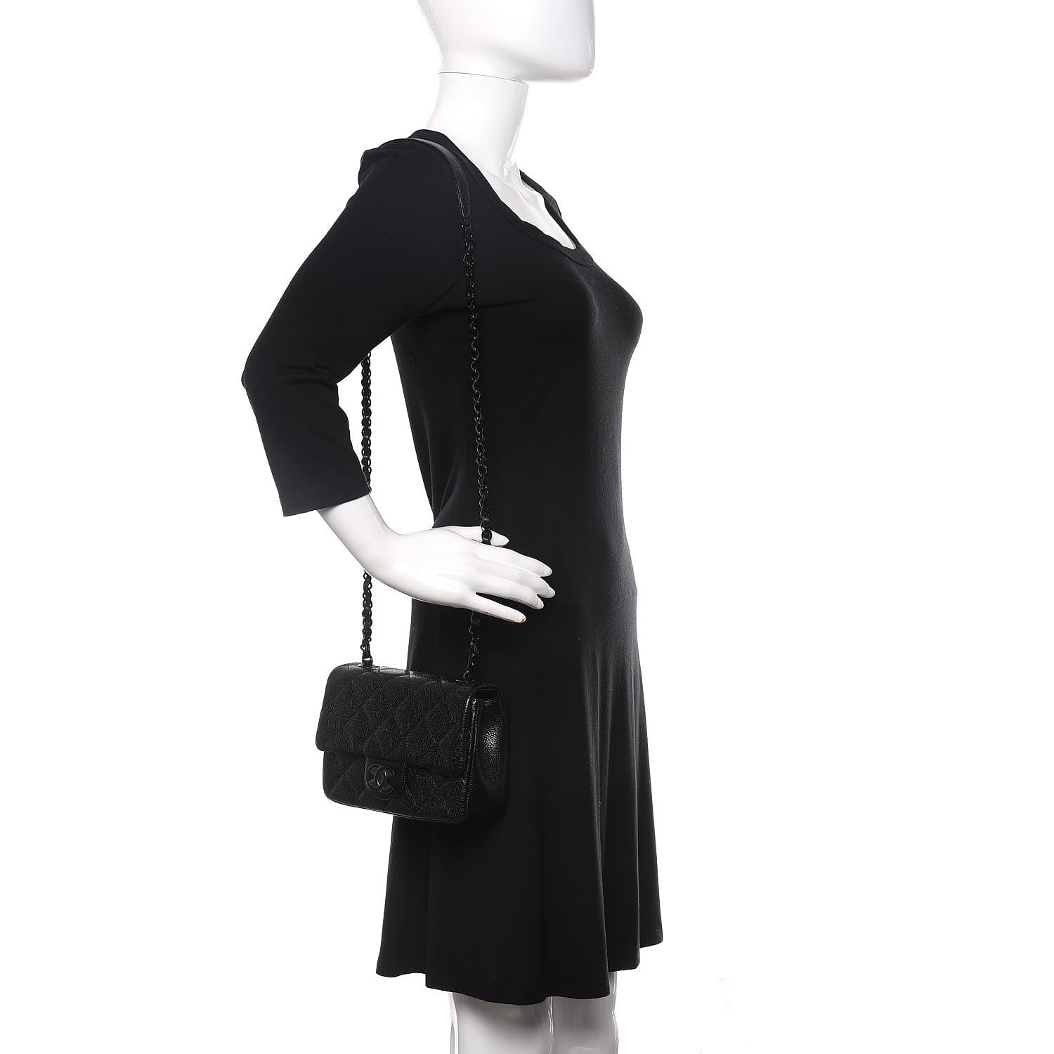 Chanel Caviar Quilted Incognito Mini Square Flap Black 2 of 10