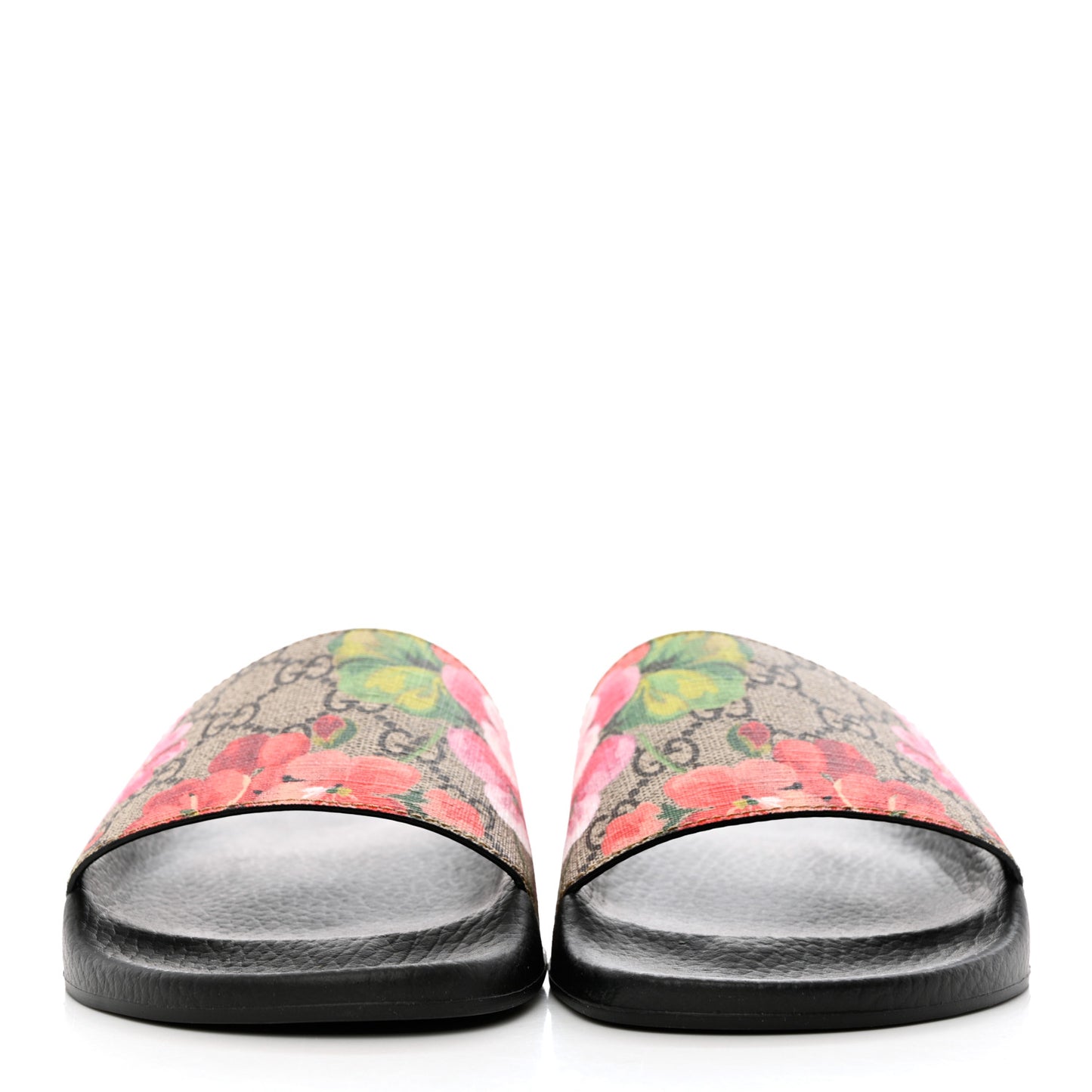 GG Supreme Monogram Blooms Slide Sandals 39 Beige Multicolor