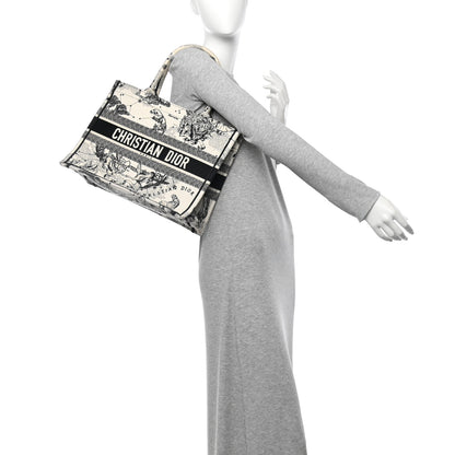 Christian Dior Canvas Zodiac Toile De Jouy Embroidered Medium Book Tote Latte 2 of 12