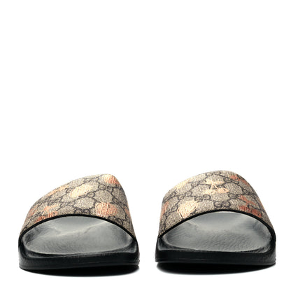 Gucci GG Supreme Monogram Berry Womens Slide Sandals 40 Beige Light Copper 2 of 7