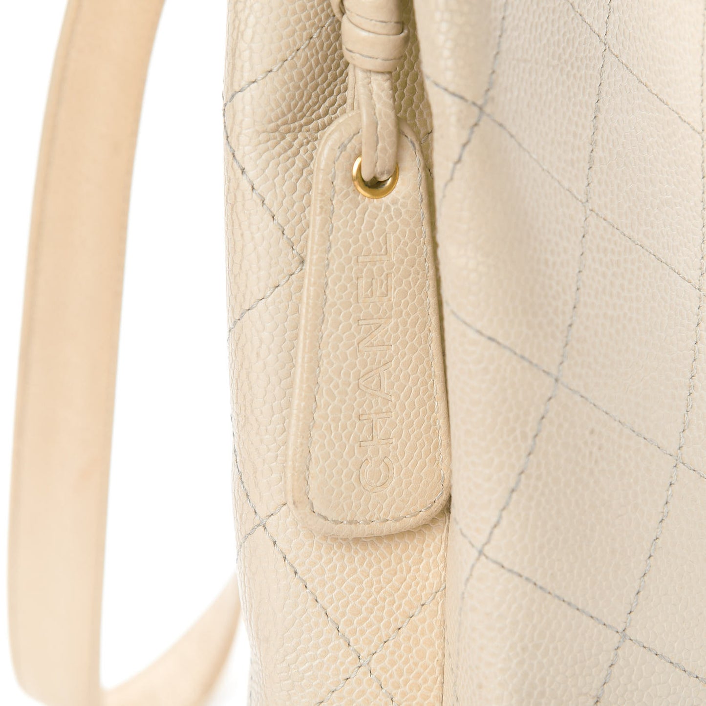 Caviar Stitched Tote Beige