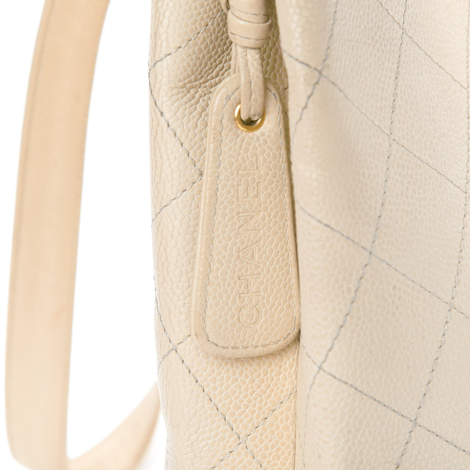 Chanel Caviar Stitched Tote Beige 19 of 20