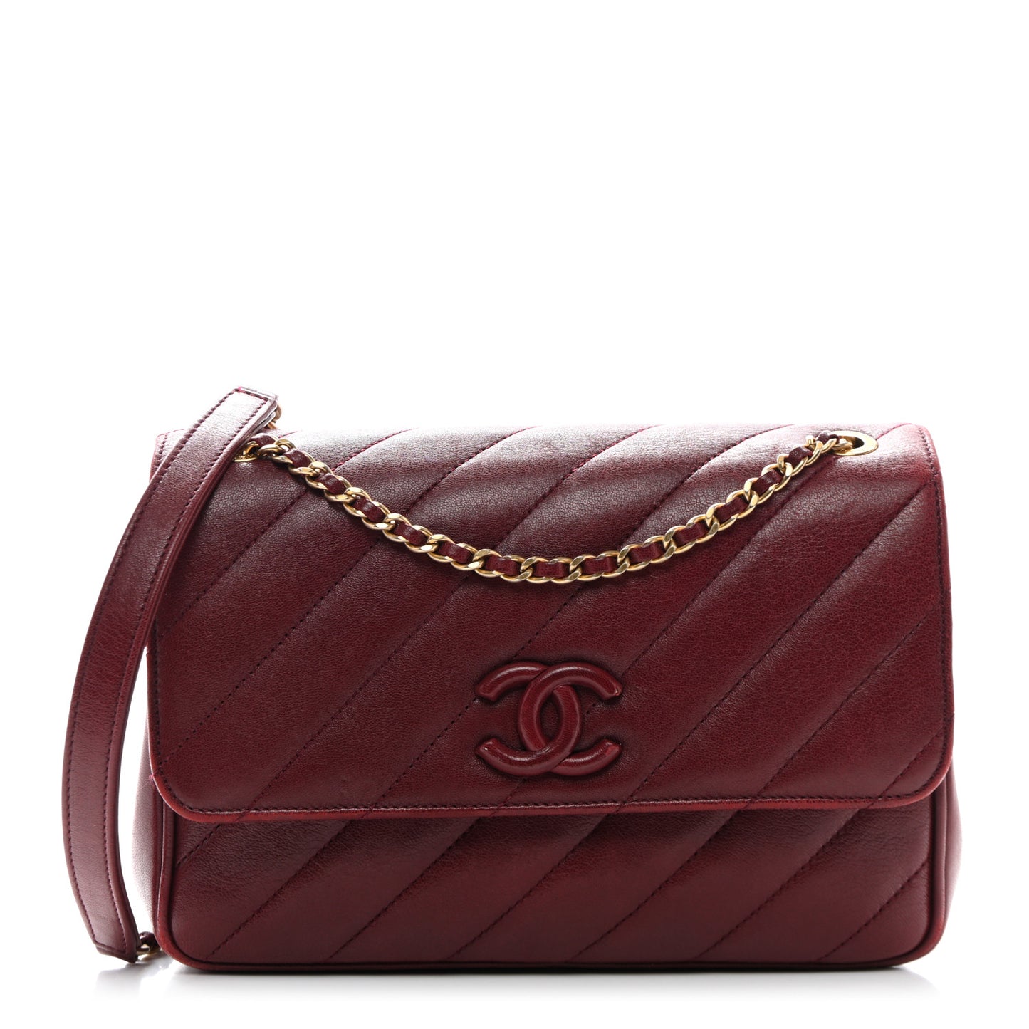 Lambskin Quilted Jumbo Coco Vintage Flap Burgundy