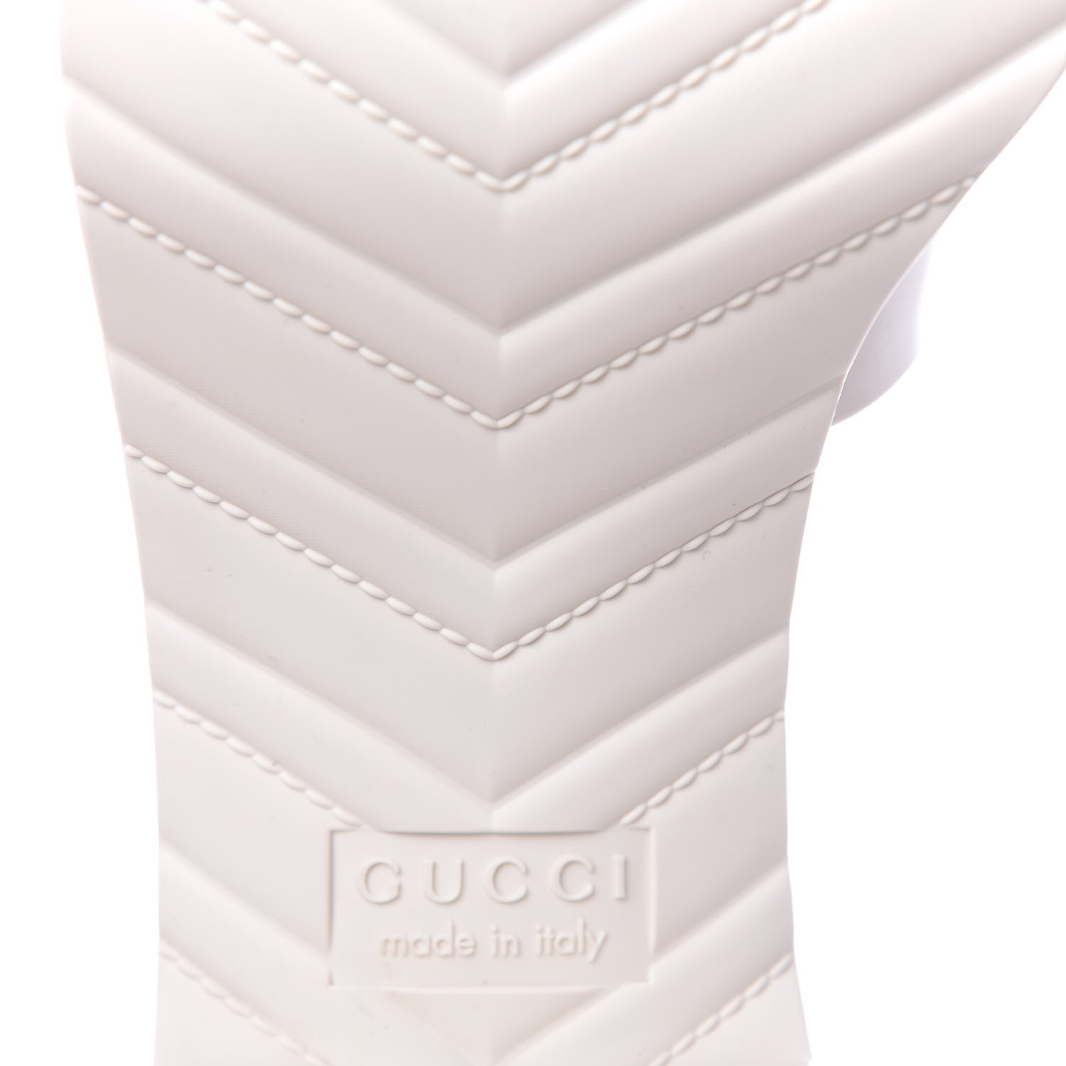 Gucci Rubber Gucci Logo Womens Platform 20/60mm Slide Sandals 38 Mystic White 7 of 8