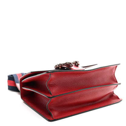 Gucci Dollar Calfskin Crystal Web Medium Dionysus Bamboo Top Handle Bag Hibiscus Red Black Diamond 3 of 9