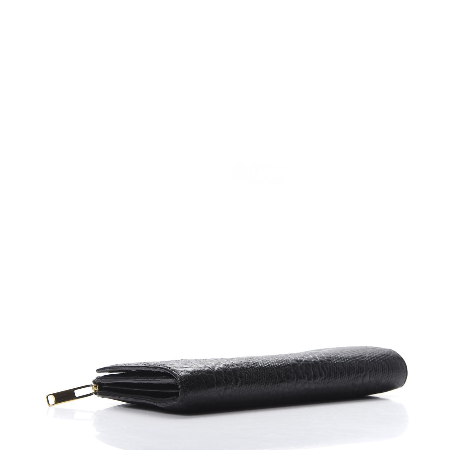 Signature Grain Calfskin Check Embossed Alvington Continental Wallet Black