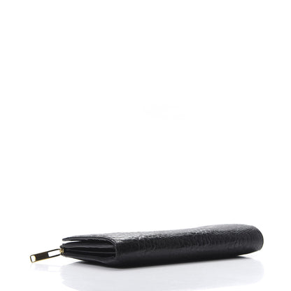 Burberry Signature Grain Calfskin Check Embossed Alvington Continental Wallet Black 4 of 7