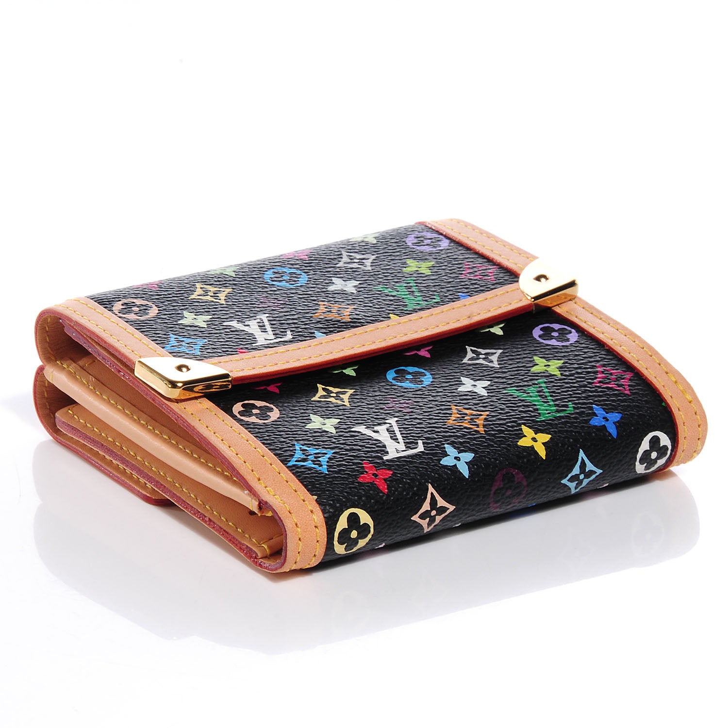 Louis Vuitton Monogram Multicolor Elise Wallet Black 4 of 8