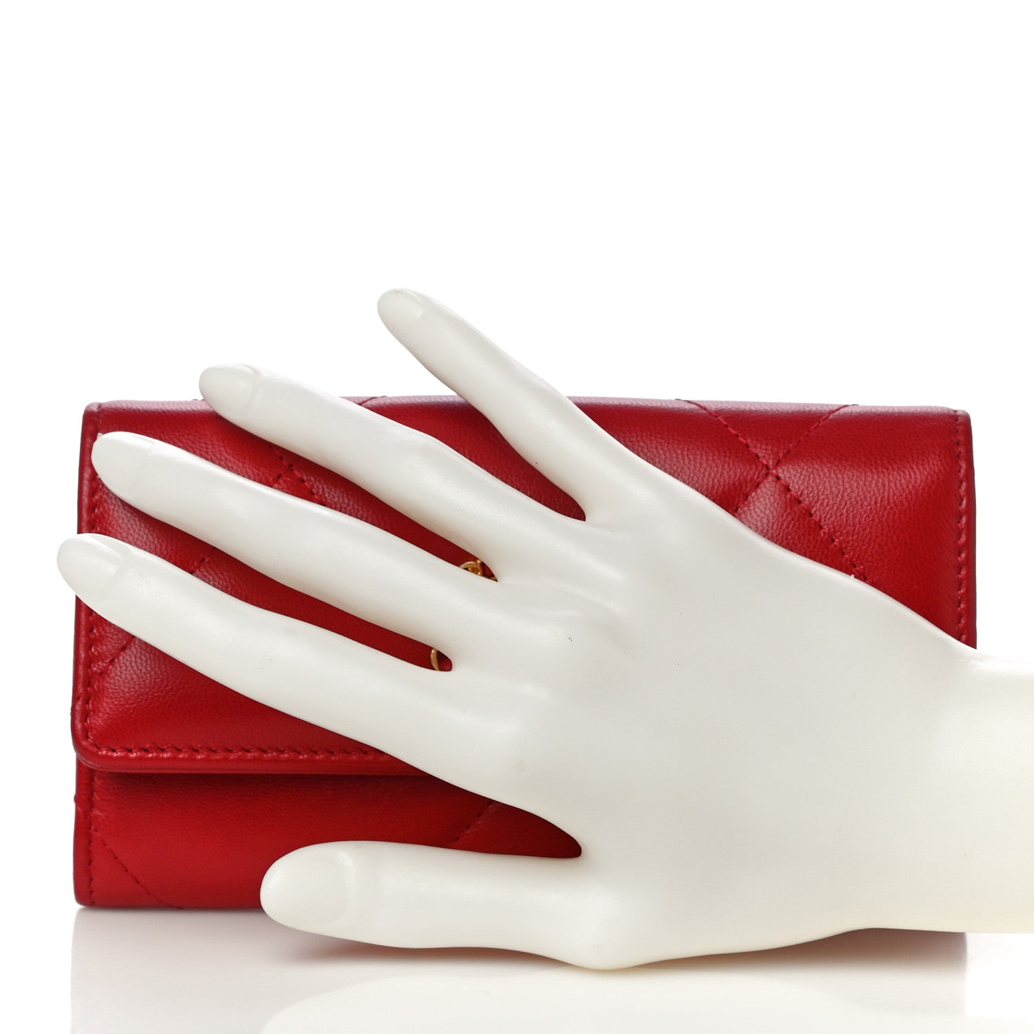 Chanel Goatskin Quilted Chanel 19 Flap Wallet Red 2 of 11