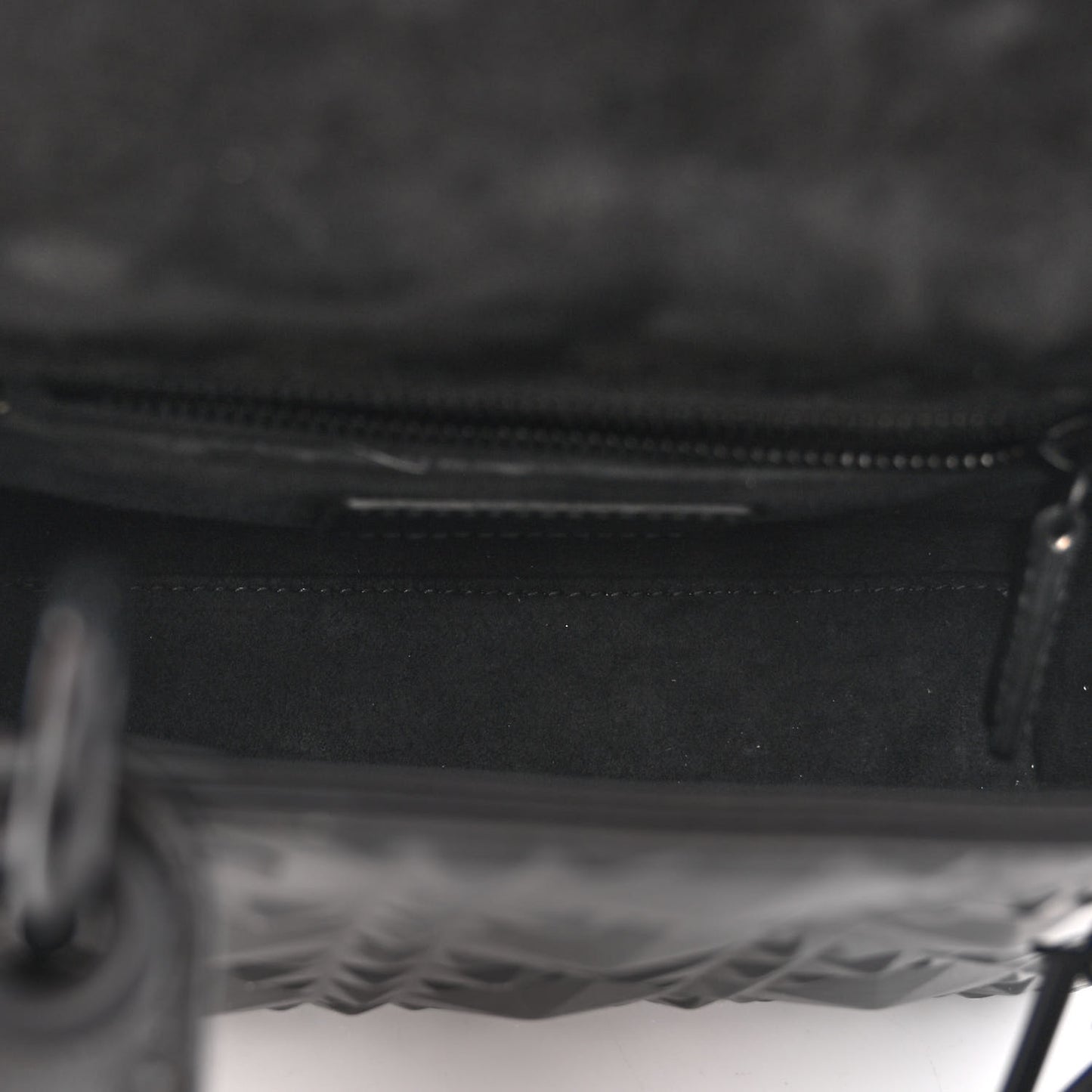 Calfskin Diamond Cannage Mini Lady Dior Black