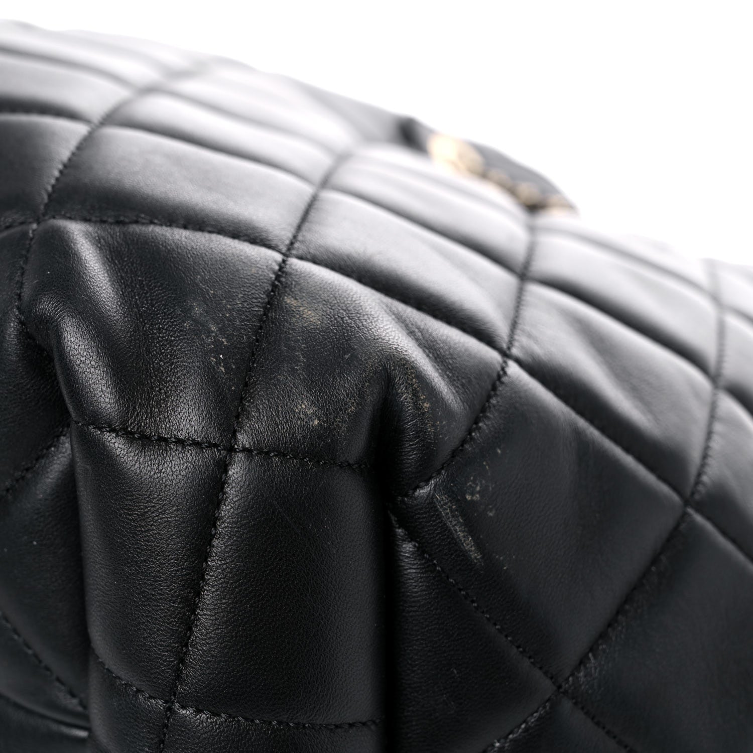 Chanel Lambskin Quilted CC Dweller Drawstring Tote Black 11 of 19
