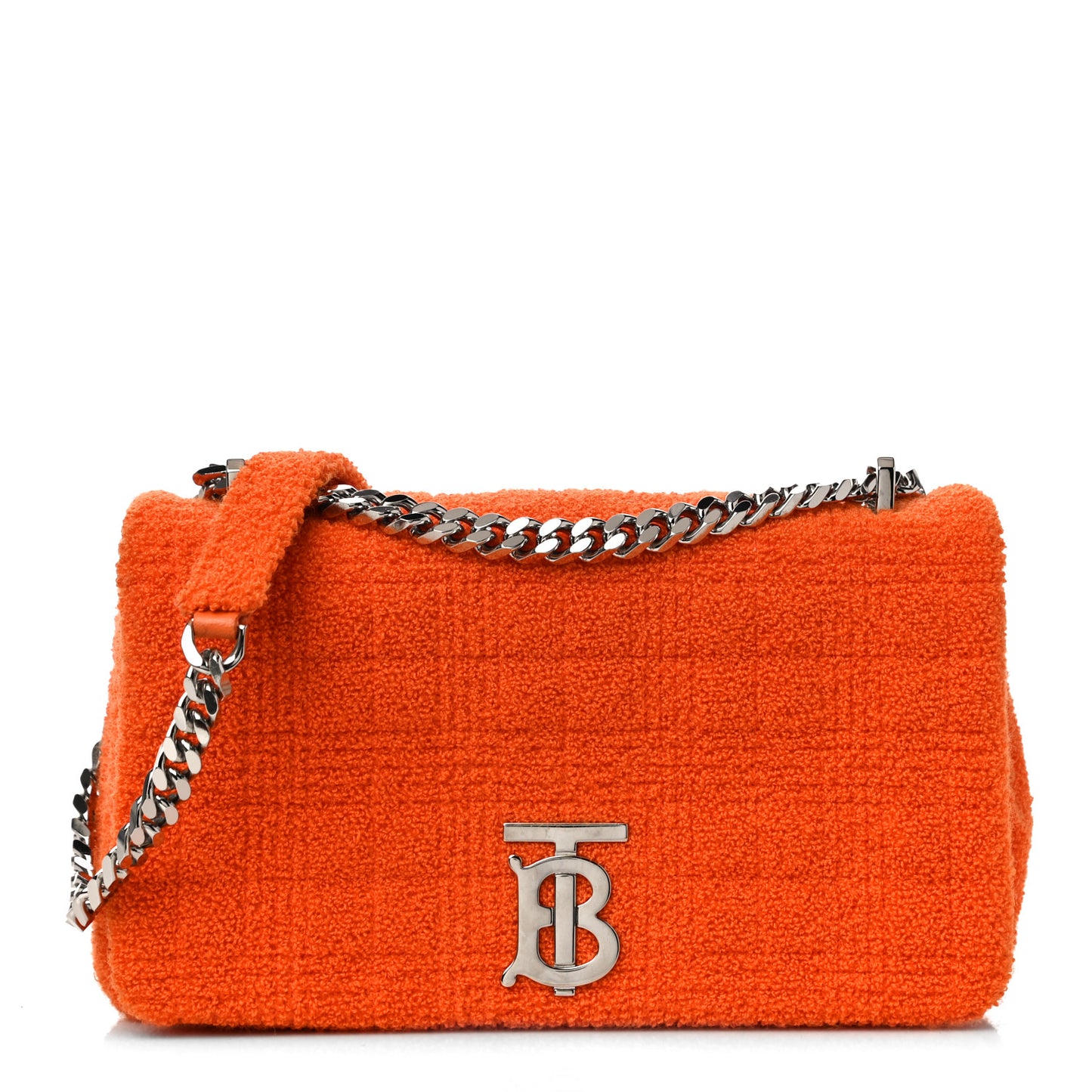 Cotton Terry Cloth Quilted Small Lola Bag Orange