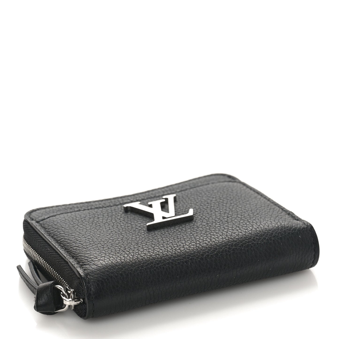 LOUIS VUITTON Calfskin Lockme Zippy Coin Purse Black