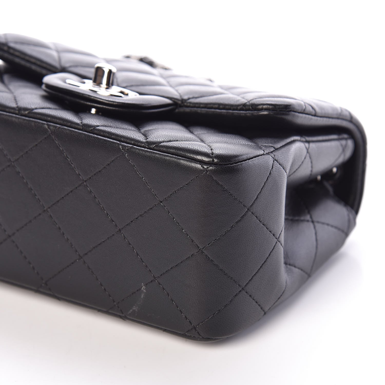 Chanel Lambskin Quilted Mini Square Flap Black 9 of 11