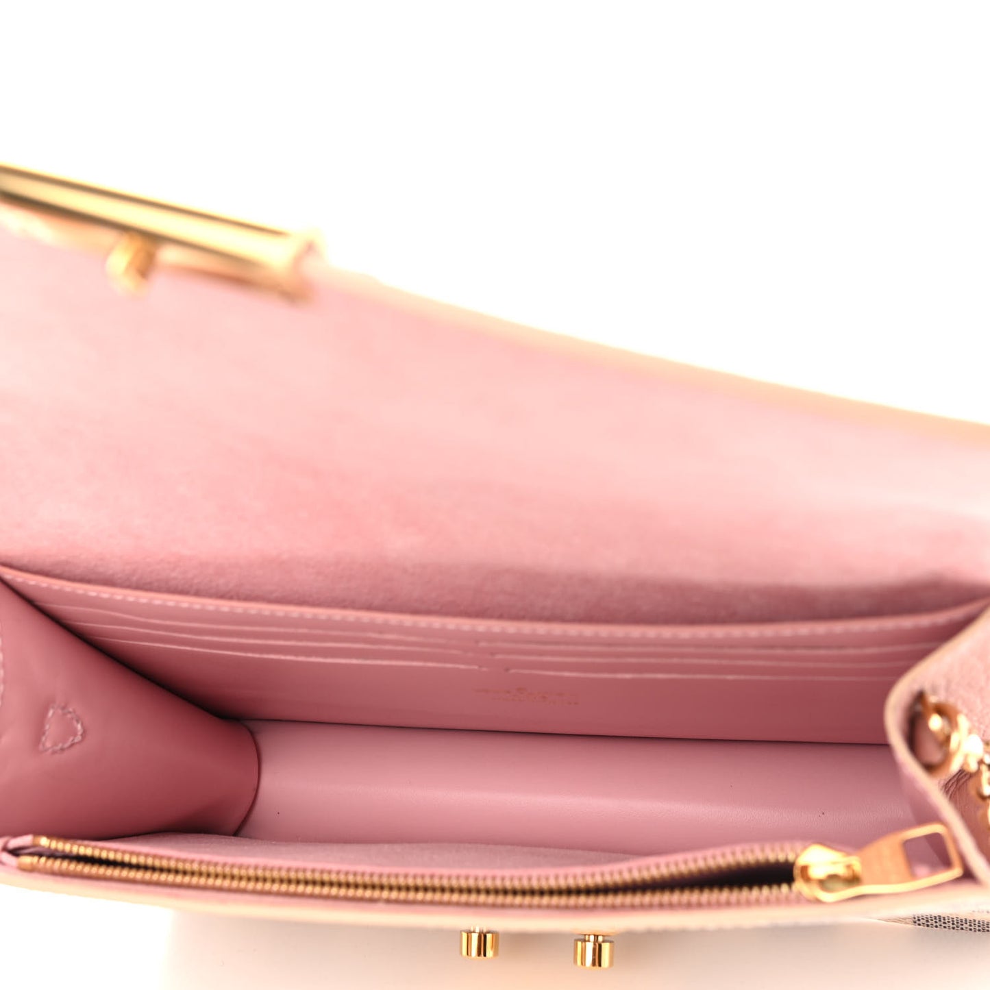 Damier Azur Croisette Chain Wallet Rose Ballerine