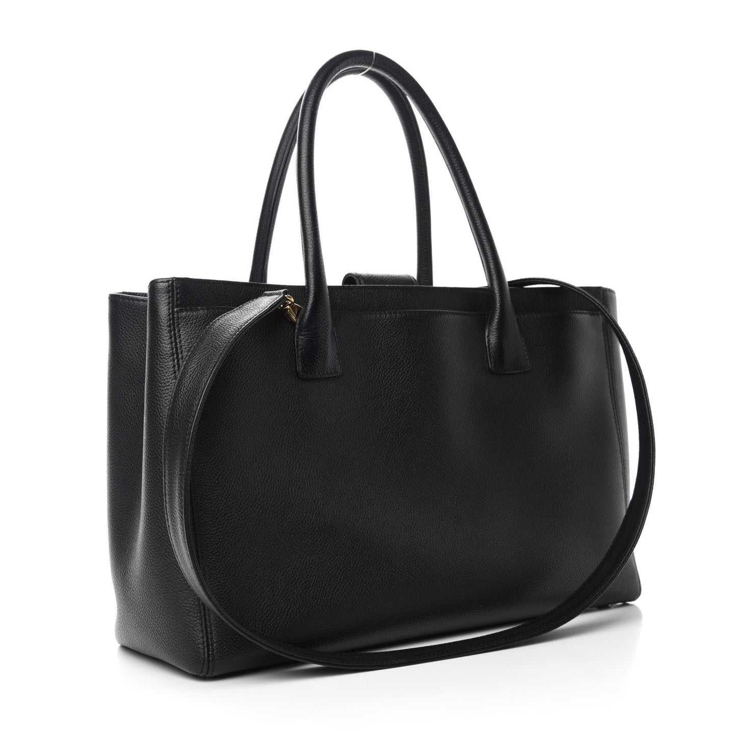 Calfskin Cerf Executive Shopper Tote Black
