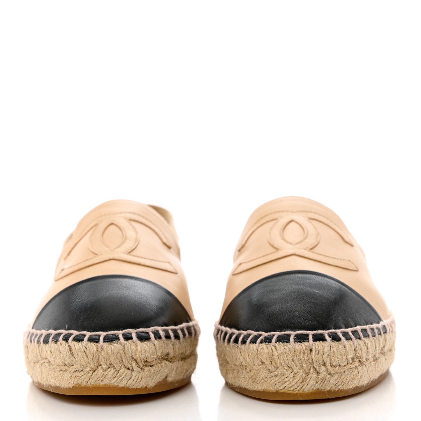 Lambskin CC Espadrilles 39 Beige Black