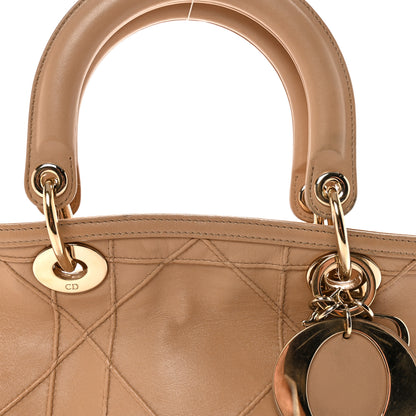Christian Dior Lambskin Cannage Medium Granville Tote Beige 7 of 9