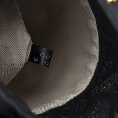 Gucci Azalea Sakai Calfskin Small Horsebit 1955 Drawstring Bucket Bag Black 10 of 11