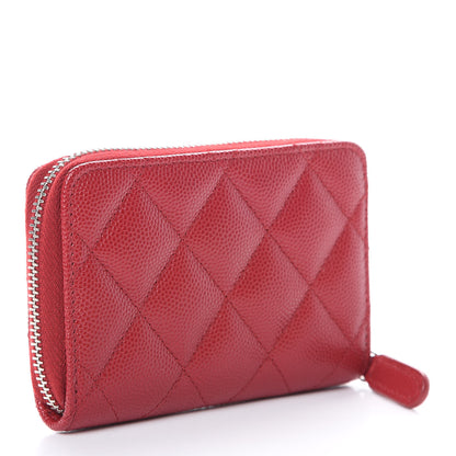 Chanel Caviar Quilted Zip Coin Purse Dark Red 2 of 6