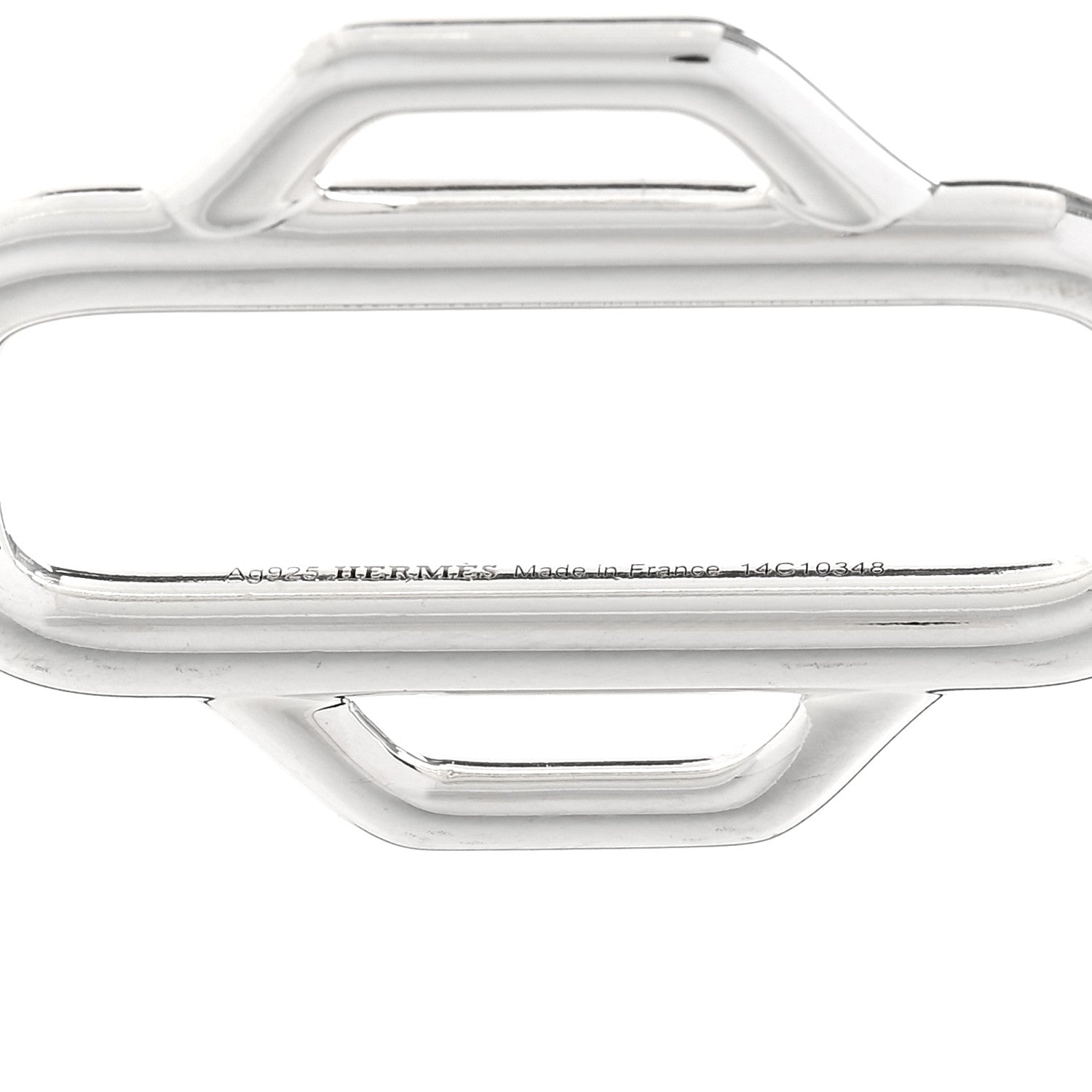 Hermes Sterling Silver Attelage Double Chain Necklace 4 of 4