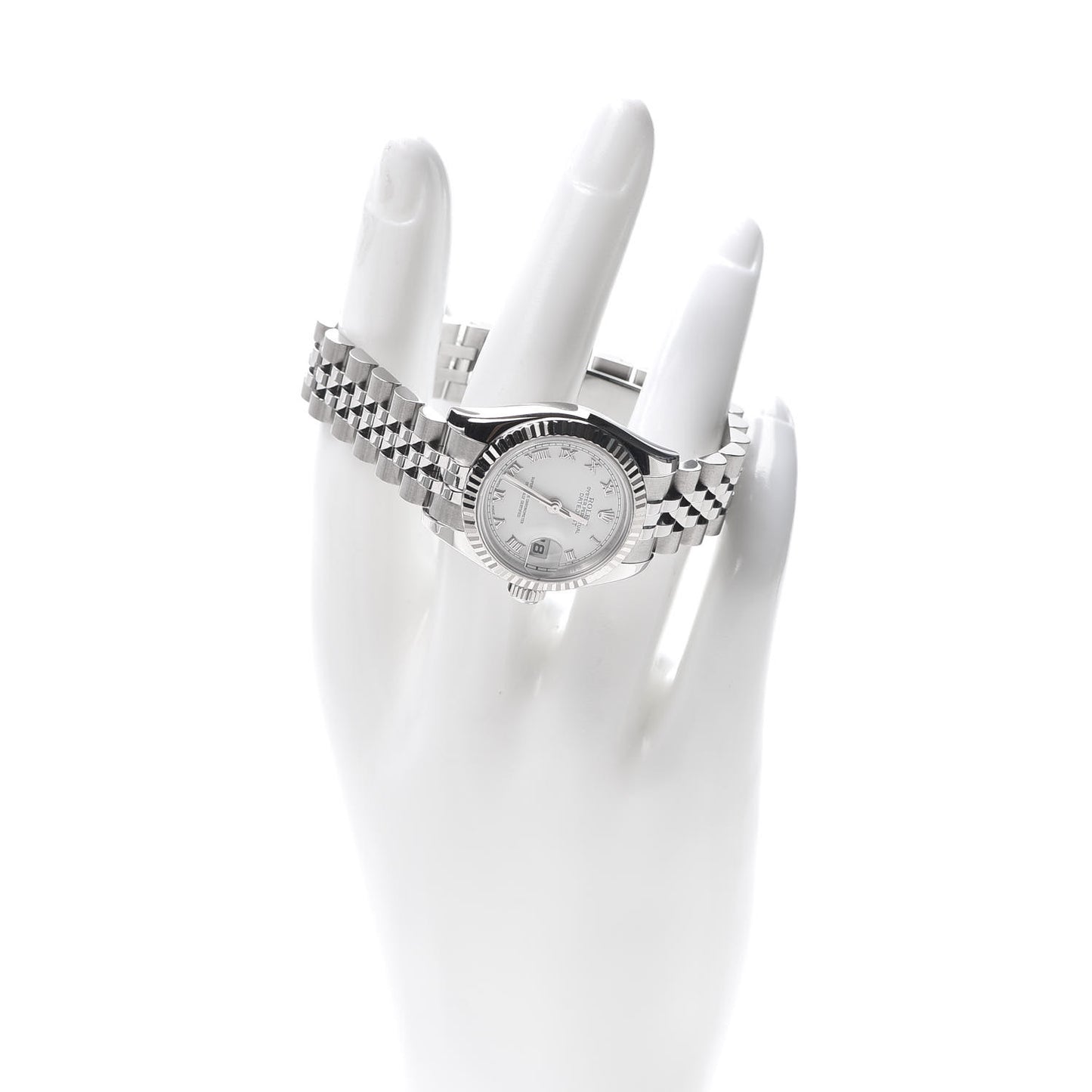 Stainless Steel 18K White Gold 26mm Oyster Perpetual Datejust Watch White Roman 179174