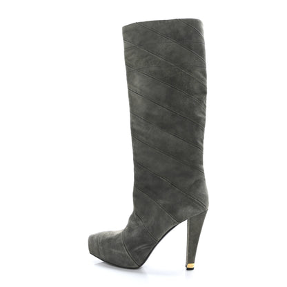 Louis Vuitton Suede High Boots 38.5 Grey 1 of 9