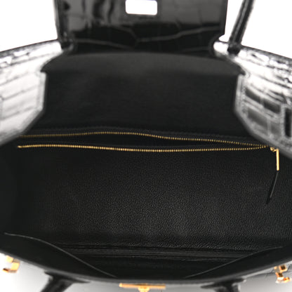 Hermes Shiny Niloticus Crocodile Birkin 30 Black 5 of 11