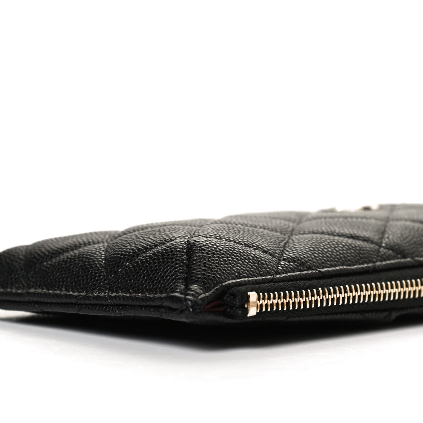 Caviar Quilted Classic Flat Wallet Pouch Black