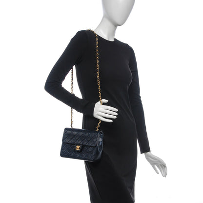Chanel Lambskin Quilted Small Flap Navy 2 of 8