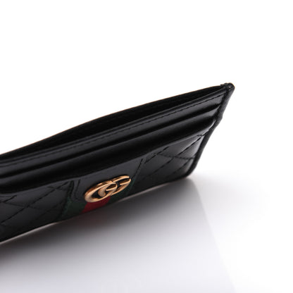 Gucci Calfskin Web Trapuntata Ophidia Card Holder Black 13 of 16