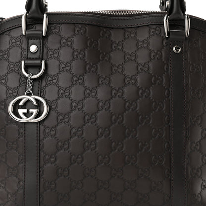 Gucci Guccissima Medium GG Charm Dome Satchel Dark Brown 8 of 10