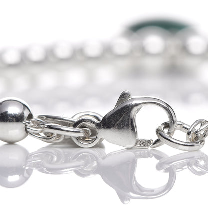 Tiffany Sterling Silver Malachite Bead Bracelet 4 of 6
