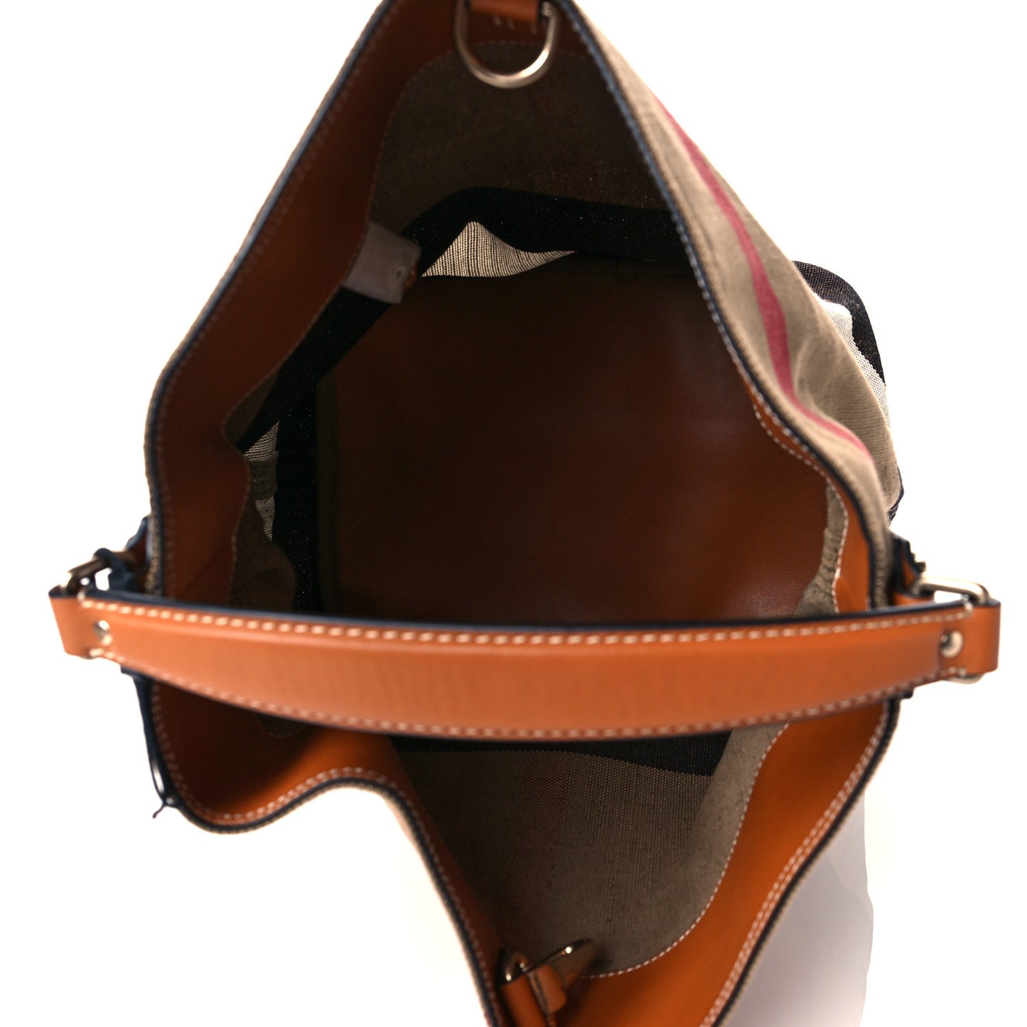 Canvas Mega Check Medium Ashby Hobo Saddle Brown