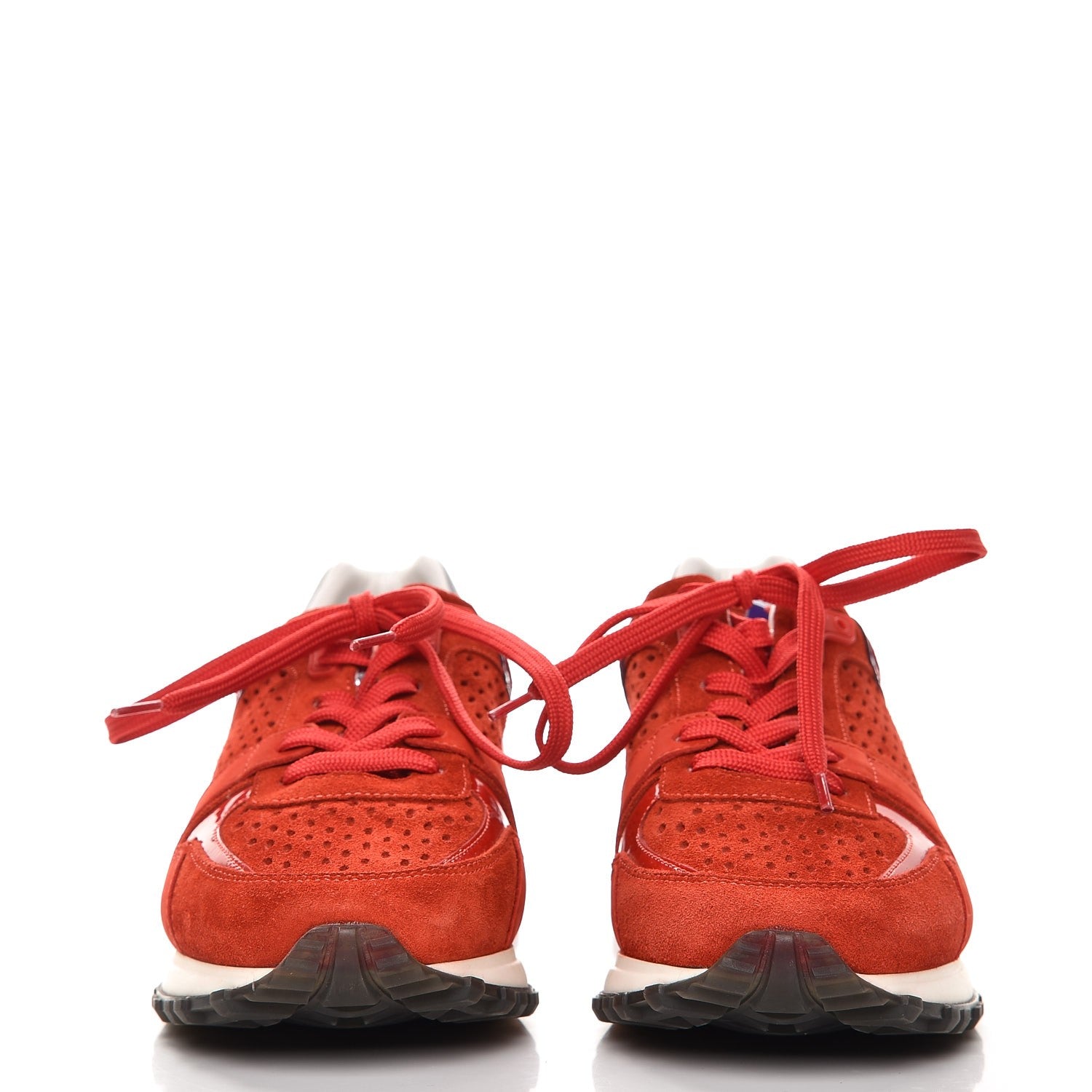Louis Vuitton Nubuck Calfskin Perforated Run Away Sneakers 35.5 Rouge 2 of 11
