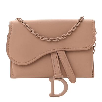Christian Dior Ultra Matte Calfskin Nano Saddle Chain Pouch Rose Des Vents 1 of 11