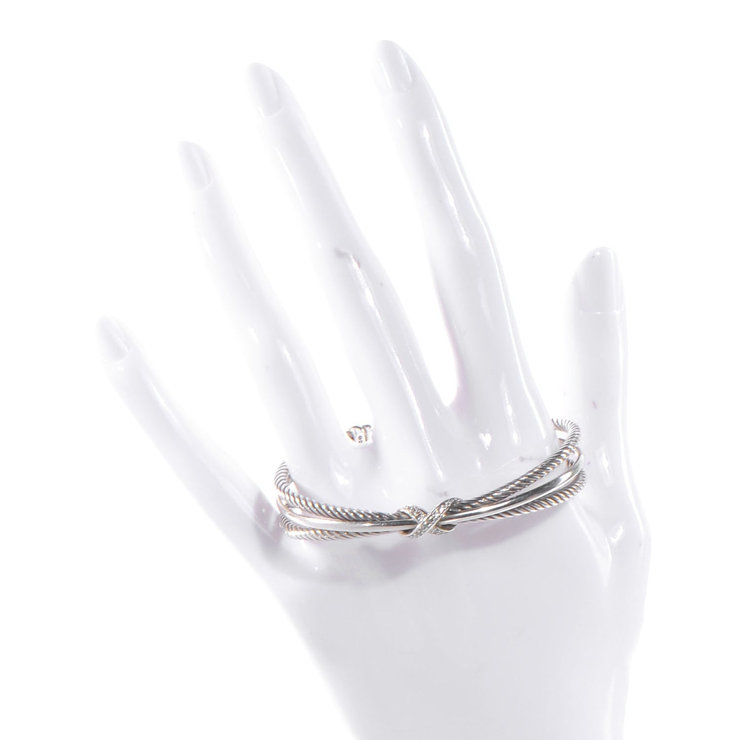 Sterling Silver Diamond Crossover X Cuff