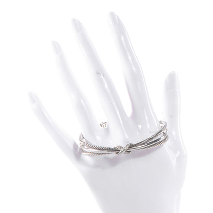 David Yurman Sterling Silver Diamond Crossover X Cuff 2 of 6