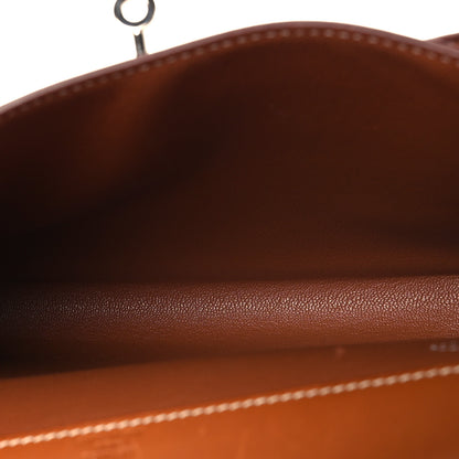 Hermes Toile H Barenia Kelly Depeches 25 Pouch Ecru Beige Fauve 6 of 12